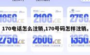 170电话怎么注销,170号码怎样注销。