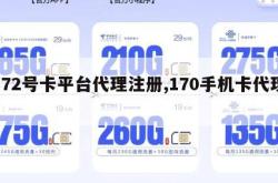 172号卡平台代理注册,170手机卡代理。
