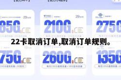 22卡取消订单,取消订单规则。