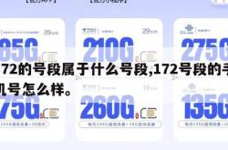 172的号段属于什么号段,172号段的手机号怎么样。