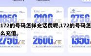 172的号码怎样充话费呢,172的号码怎么充值。