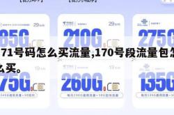 171号码怎么买流量,170号段流量包怎么买。