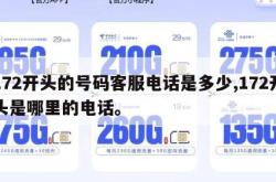172开头的号码客服电话是多少,172开头是哪里的电话。
