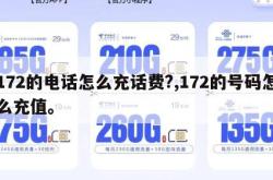 172的电话怎么充话费?,172的号码怎么充值。