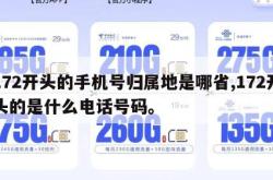 172开头的手机号归属地是哪省,172开头的是什么电话号码。