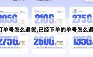 订单号怎么退货,已经下单的单号怎么退。