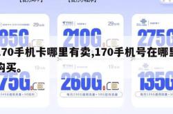 170手机卡哪里有卖,170手机号在哪里购买。