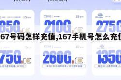167号码怎样充值,167手机号怎么充值。