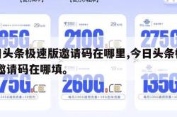 今日头条极速版邀请码在哪里,今日头条极速版 邀请码在哪填。