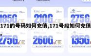 171的号码如何充值,171号段如何充值。