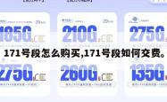 171号段怎么购买,171号段如何交费。