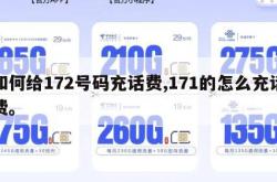 如何给172号码充话费,171的怎么充话费。