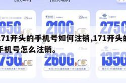 171开头的手机号如何注销,171开头的手机号怎么注销。