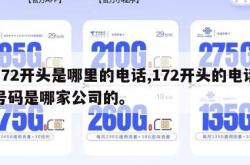 172开头是哪里的电话,172开头的电话号码是哪家公司的。