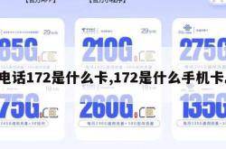电话172是什么卡,172是什么手机卡。