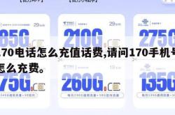170电话怎么充值话费,请问170手机号怎么充费。