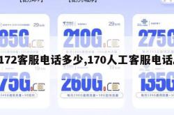 172客服电话多少,170人工客服电话。