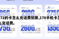 172的卡怎么充话费划算,170手机卡怎么交话费。
