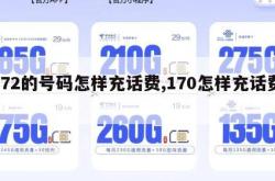 172的号码怎样充话费,170怎样充话费。