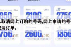 怎么取消网上订购的号码,网上申请的号码如何取消订单。