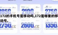 172的手机号是移动吗,172是哪里的移动号。