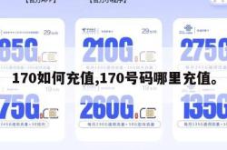 170如何充值,170号码哪里充值。