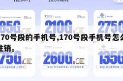 170号段的手机号,170号段手机号怎么注销。