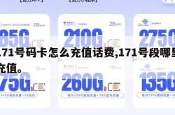 171号码卡怎么充值话费,171号段哪里充值。